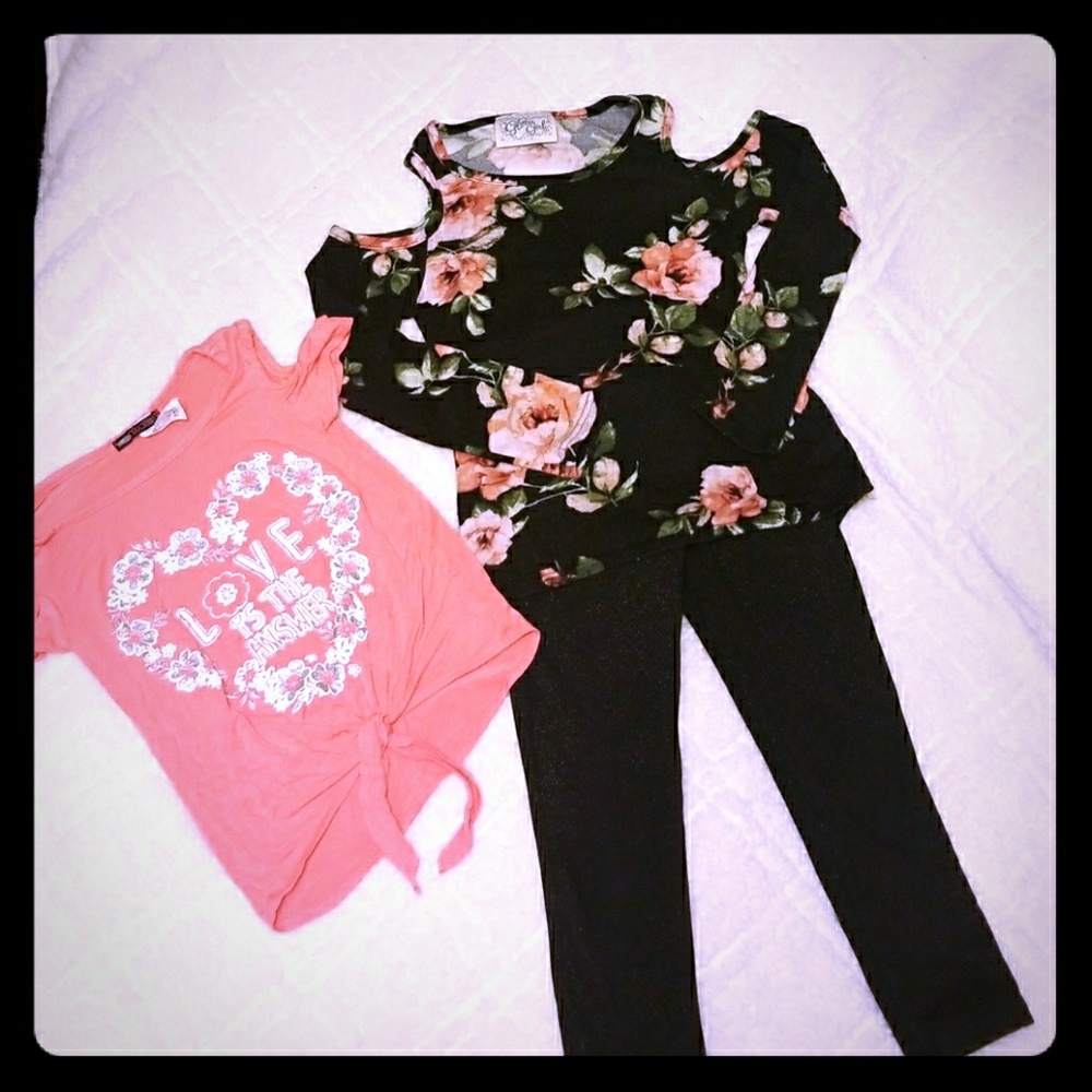 Girl's cold-shoulder tops